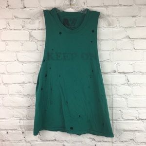 Rebel yell Distressed tank top
